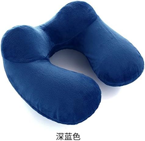 EIGKKLVNG Traveling pillow inflatable cervical pillow portable blow pillow,Navy Blue