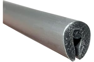 THE METAL HOUSE Silicon car door edging trim protection 8.5mm x 6.5mm - with sticky bead (SILVER)