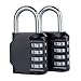 Produktbild 4-stelliges Zahlen-Vorhängeschloss, 2 Stück, Torschloss, Sicherheitsschloss für Fitness- und Sport-Schließfächer, Schule, Zaun, Werkzeugkiste, Tasche, Überfalle