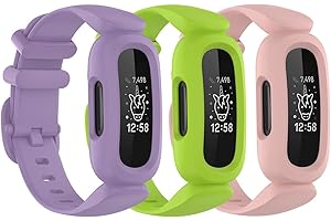 honecumi 3 Pack Ace 3 Straps Compatible with Fitbit Ace 3 Watch Bands for Kids Children Girls Boys Colorful Skin-Friendly Ace 3 Watch Strap Wristband Bracelet Replacement Accessory for Boy Girl Gift