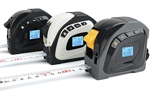 KKnoon 2in1 Laser Rangefinder 5m Tape Measure Ruler LCD Display with Backlight Distance Meter Building Measurement Device Area Volumes Surveying Equipment