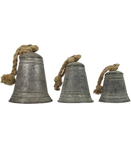3 Stück Weihnachtskuhglocken Set - Rustikale Messingglocken Für Haus & Garten Deko