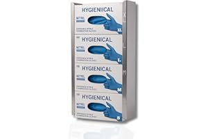 ‎HYGIENICAL BETRIEBSBEDARF Hygienical Betriebsbedarf 4er Handschuhspender aus Edelstahl, Wandhalter für Handschuhboxen, Hygienischer Handschuhhalter für Einmalhandschuhe