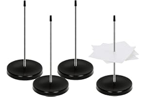 ZDNT 4 Pique-Note en Métal Fourchette Mémo Fourche à Pique-Note en Métal Porte-Mémo en Acier Inoxydable Fourche à Facture Attache mémos Titulaire De Reçu De Papier Facture pour Restaurant,Bureaux (Noir)