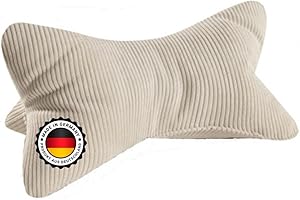 ‎BONVIONN Leseknochen Selma Cord Look ergonomische Form für Nacken- oder Lendenstütze Flexible Stütze für Bücher, E-Books oder Tablets (Natur)