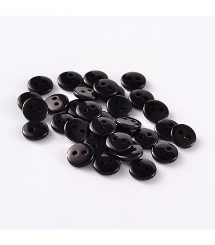 30 Runde Harzknöpfe Schwarz, 23 Mm, 2-Loch, Zum Annähen An Jacken, Mäntel & Für Bastelprojekte