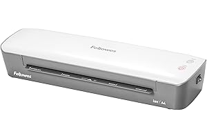 Fellowes Plastifieuse Ion A4 Avec 10 Feuilles Pour Plastifieuse A4 Incluses, 80 à 125 Microns, 30 cm/min, Chauffe 4 Minutes, Arrêt Automatique Et Mode Veille, Maison, Bureau, Loisirs Créatifs, 4560001