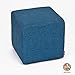 Arketi-com Ottoman Cube Blue Polyurethane High Density Height cm 25 Side cm 25 Hand Made in Italy