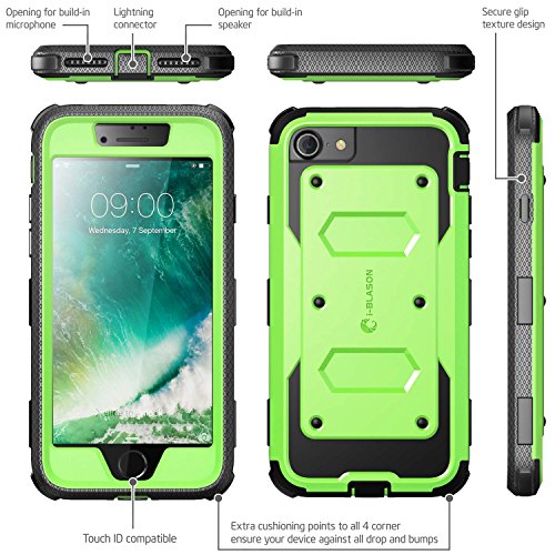 iPhone 7 Case, iPhone 8 Case, [Armorbox] i-Blason built in [Screen Protector] [Full body] [Heavy Duty Protection ] Shock Reduction / Bumper Case for Apple iPhone 7 / iPhone 8 (Green)