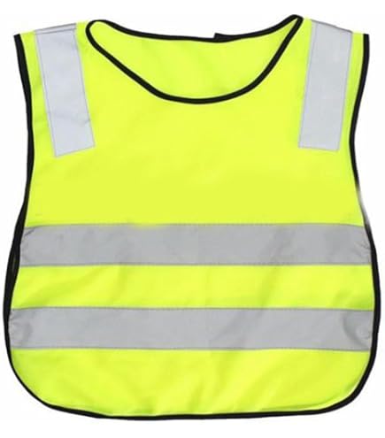Gilet Réfléchissant Jaune Pour Enfants - Haute Visibilité Nuit - Taille Unique Ajustable - Pour Vélo, école - 11