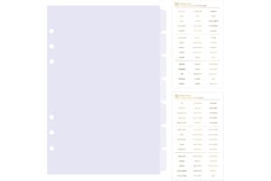 DY.2ten 7 Fogli Trasparente Bianco Divisori Raccoglitori ad Anelli A5,6 Fori Plastica Divisorio Pagina Indice Tab,per A5 Quaderni ad Anelli, per Scuola o Ufficio(21cm x 14.2cm)