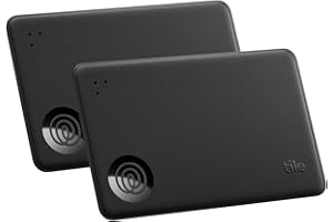 Tile by Life360 Slim (2024) – portfelowy lokalizator Bluetooth w formacie karty wsuwanej do zawieszki przy bagażu, paszportu i inne miejsca. Zgodność: iOS i Android. Znajdowanie telefonu.2 szt(czarny)