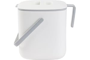 Blue Ginkgo Poubelle à Compost de Cuisine – 2,6 litres Facile à Nettoyer pour la Cuisine avec poignées | Poubelle à Compost de comptoir de Cuisine Seau à déchets Alimentaires (fabriqué en Corée) –