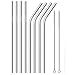 Produktbild Edelstahl Trinkhalme, wiederverwendbare Metall Trinkhalme Set von 8 mit 2 kostenlose Reinigungsbürste enthalten (8,5 Zoll Silber)
