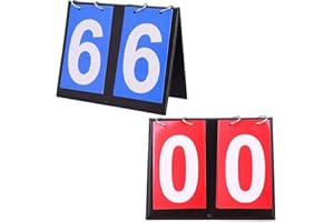 SDFAA 2 Piezas Marcador Portátil, Marcador de Puntuación, Marcador de Mesa Portátil, Marcadores de Tenis, Marcador de Competición Portátil de 2 Dígitos, para Baloncesto, Competiciones Fútbol (Rojo+Azul)