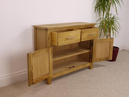 Nebraska Oak - Small Sideboard / 2 Door 2 Drawer Storage Dresser Cupboard Cabinet Unit - Image 6
