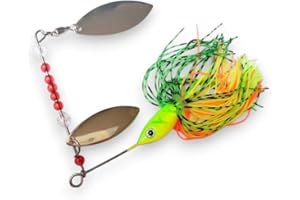 FISHIN ADDICT spinner bait fishing lure MARDI GRAS MULTI COLOURED PATTERN 100mm / 20g (0.5oz)