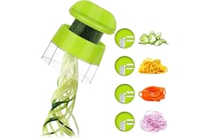 SEDHOOM DIRECT 4 Piezas Espiralizador Manual Espaguetis Calabacin Maquina, Cortador de Calabacin en Espaguetis, Espiralizador de Vegetales Adecuado para Zanahorias, Pepinos
