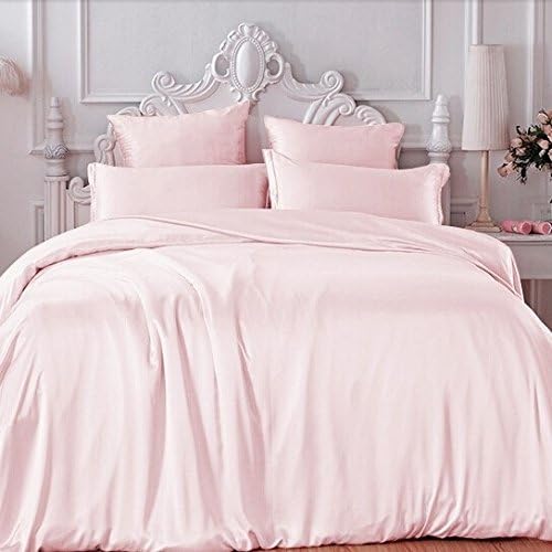 PLAIN DYED POLY COTTON DUVET COVER &amp; PILLOW CASES: SINGLE DOUBLE KING SKING (DOUBLE, PINK)