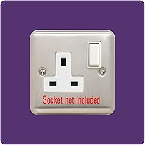 Single Electric Plug Socket Surround Acrylic Perspex Finger Plates 19 Colours And Glitters  Trashed
