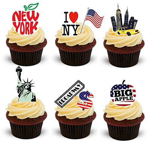30 Stand Up New York City Thème plaquette comestibles Papier Cake Toppers décorations