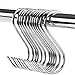 Produktbild 12 Pcs S-Haken Edelstahl Haken S-förmige Anti-Rost Metall Kleiderbügel Metall Haken Pothooks für Küche Badezimmer Schlafzimmer verwenden für BBQ Backen/Kleider Kleiderbügel (Silber)