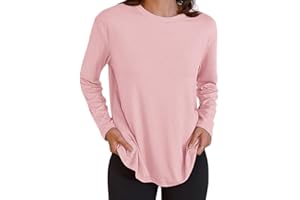 OYIGELZ Langarmshirt Damen Rundhals Locker Oberteile Herbst Casual Shirts Streetwear