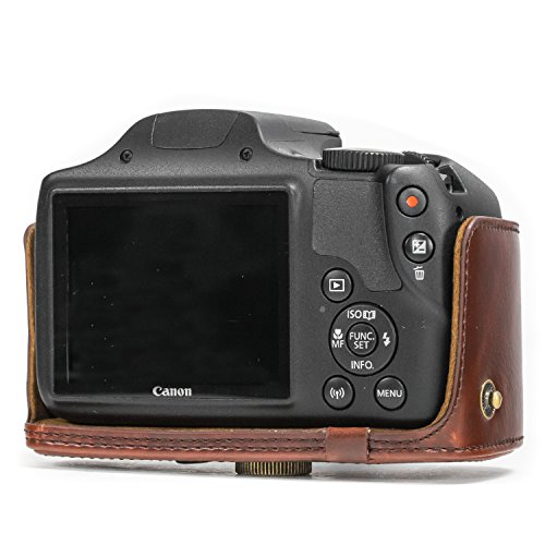 MegaGear Etui souple en cuir pour  Housse pour Canon PowerShot SX50 HS  Brun Fonc   