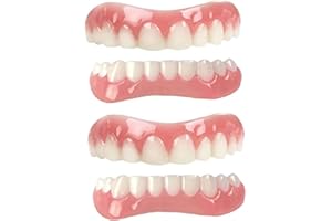 HOVEELUTY Dientes postizos Snap en las carillas Dientes de los dientes en las carillas dientes dientes postizos carnosos dientes cosméticos sonrisa instantáneos carillas blanqueador temporal para hombres