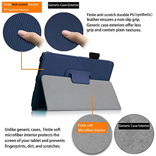 Fintie Odys Vito 7 Hülle Case – Slim Fit Folio Kunstleder Schutzhülle Cover Tasche mit Ständerfunktion und Stylus-Halterung für Odys Vito 17,8 cm (7 Zoll) Tablet-PC, Marineblau - 3