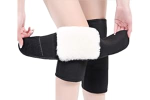 Afinder, 1 paio di ginocchiere termiche invernali in cashmere, scaldamuscoli da uomo e donna, a compressione regolabile, in lana calda per le gambe, per sci, ciclismo, danza, yoga, artrite, reumatismo