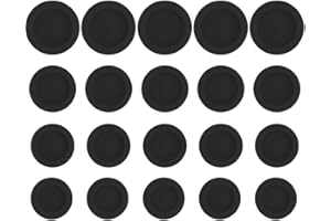 UEAVOID 20 Stück Gummi Stopfen Sparschwein Verschluss Stecker Spardose Verschlussstopfen (Rund) (Schwarz)