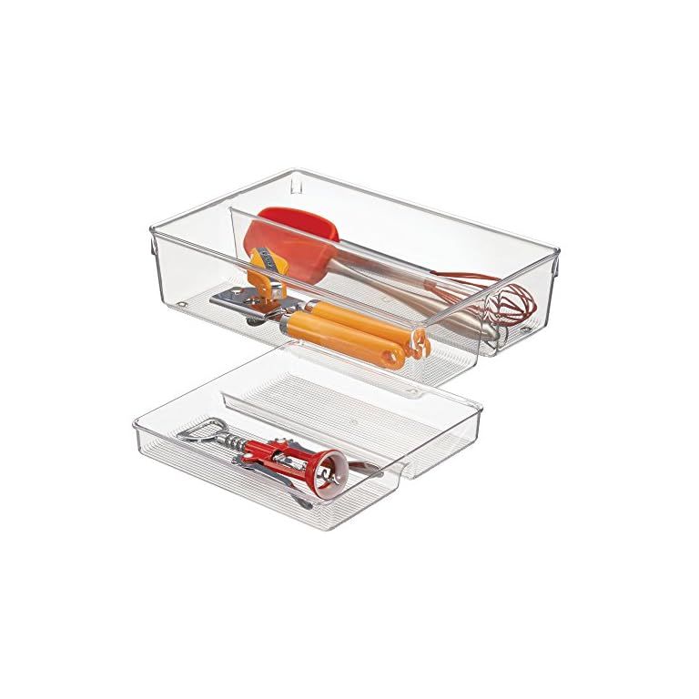 mDesign Schubladen Organizer – zweiteilige Aufbewahrungsbox für die