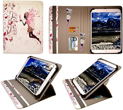 Sweet Tech Excelvan 10.1 inch Octa Core Tablet Fairy Flower Girl Universal 360 Degree Rotating PU Leather Wallet Case Cover Folio (9-10 inch) by