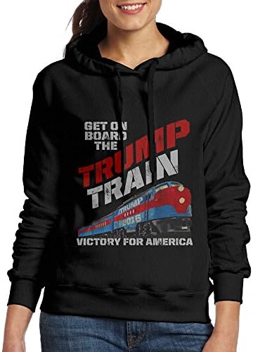 NEW ORIGINAL TRUMP TRAIN VINTAGE DONALD TRUMP 2016 Sports Hoodie Sweatshirt Womens -  Black - 