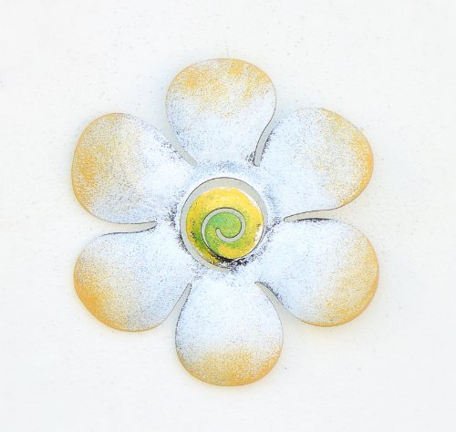 Blüte aus Metall 22 cm weiss