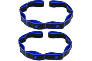 Wanfoou 2 Correas Elásticas para Yoga y Ejercicios - Bandas de Resistencia con 8 Bucles para Estiramiento, Fitness y Accesorios de Yoga