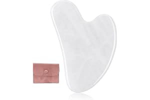 AQSQWQ Gua Sha Tools, Jade Stone Massager Beauty Face,Physical Therapy and SPA Acupuncture Therapy Used for Face, Eyes, Neck and Body (White)