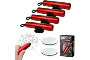 SafePro X Rettungswerkzeug (4er-Pack), lebensrettender Fensterbrecher und Gurtschneider, unverzichtbarer Auto-Sicherheitshammer zur Unfallvorsorge, kompaktes Notfall-Rettungswerkzeug