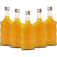 DIAH DO IT AT HOME 6 x Bottle 'Wave' Shape 500 ml (0.5L) & Gold Screw Cap (Twist on Lid) - Home Brewing Gin Oil Vinegar Wine Vodka - Home Brew