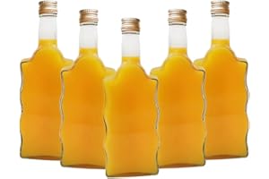 DIAH DO IT AT HOME Bottiglia a forma di onda 500 ml (0,5L) e tappo a vite dorato (coperchio a torsione), per preparare la casa, aceto di gin, vodka di vino, birra in casa, diah (12 bottiglie)