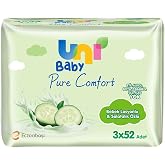 Uni Baby Pure Comfort Baby 3x52, Wet Wipes with Lotion and Cucumber Extract