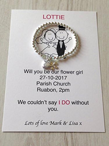 Will you be our flower girl charm bracelet and card - by Charmed Wishes