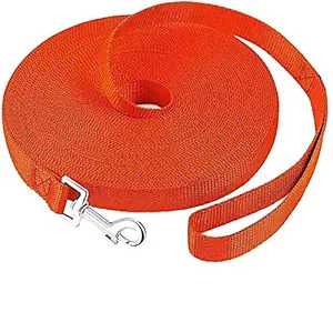 Furry Critters Dog Extra Long Adjustable Multifunctional Soft Nylon Leash 1 Inch with Heavy Hook 20 Feet (Red)