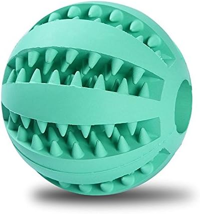 HORIZONTAL Dog Ball Toy Nontoxic Bite Resistant Rubber Chew Training Tooth Cleaning Ball