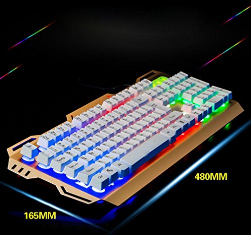 S keyboard Internet Cafes Series of Rainbow Light 104 Key Competitive Game Keyboard,A