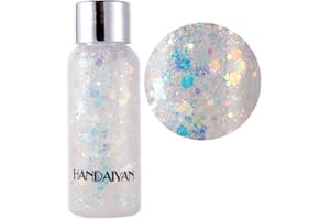 HIROCK Purpurina Gruesa Brillante, Lentejuelas Corporal de Sirena, Sombra de Ojos Líquida Holográfica, para Uñas Cara Cuerpo, Accesorios Festival (09)