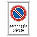 Produktbild Irpot – Halteverbot-Schild aus Kunststoff mit italienischer Aufschrift "Parcheggio privato" (Privatparkplatz), 3 Stück
