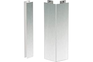 Evotrade Accessori Snodo per Zoccolo da Cucina – Giunzione Angolare -90° +90° e Giunzione Lineare - Compatibile con Zoccolo Cucina in PVC Spessore 12,5 mm - Altezza 150mm, Colore Alluminio