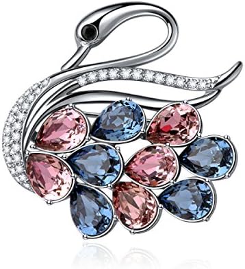 Women's High-end Swan Brooch With Swarovski Elements Ladies' Brooches Shawl Pins Shawls Clothing Accessories,Color-OneSize